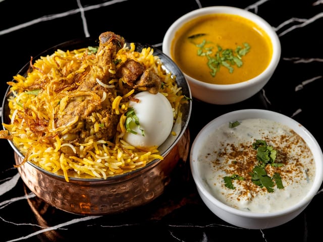 Hyderabadi Chicken Biryani.